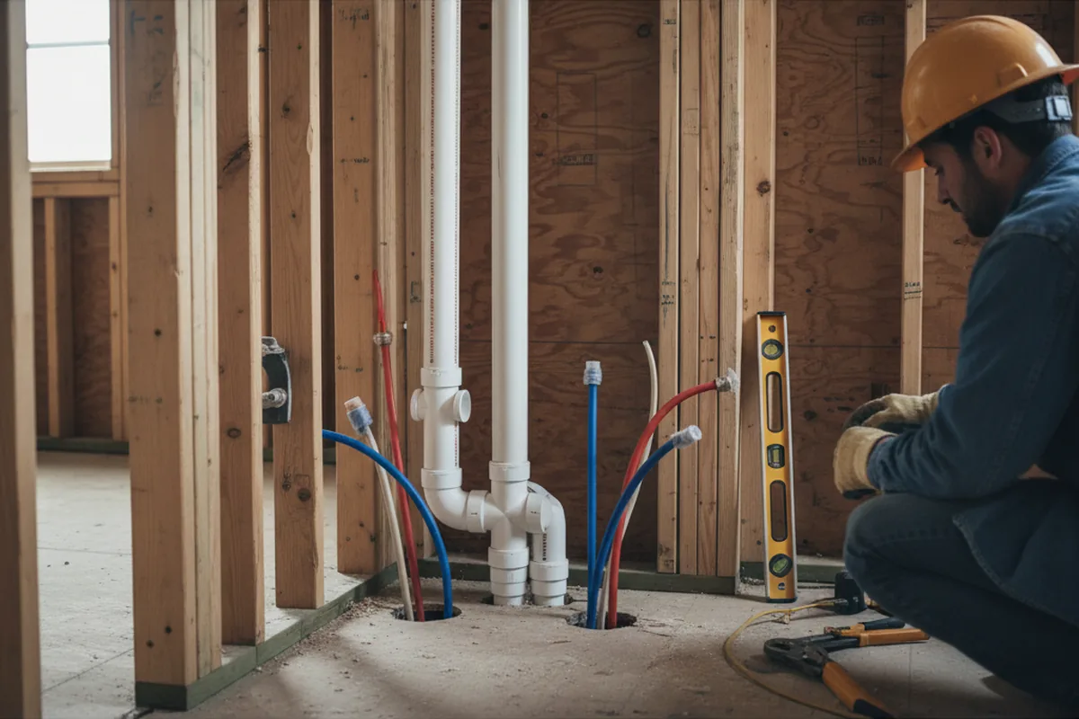 Drain and supply rough-in during Leak Detection in Moxee