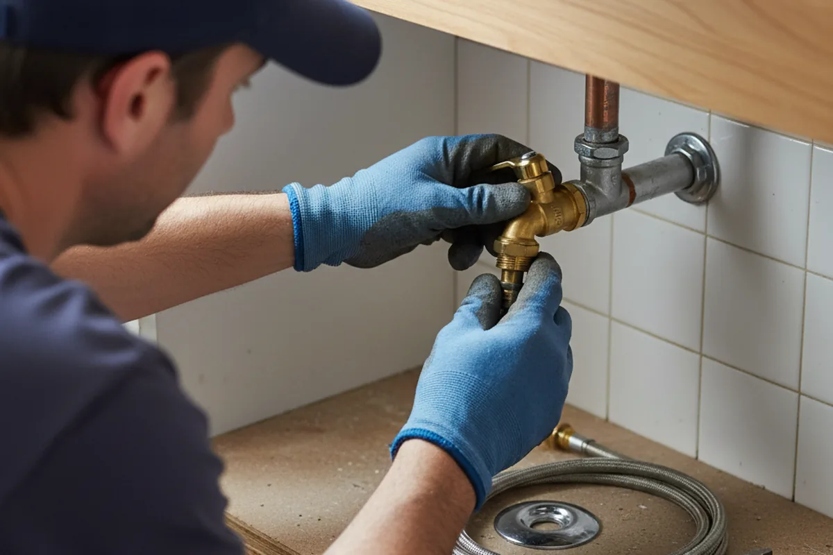 Shutoff valve and fitting work during Faucet and Fixture Repair in Moxee